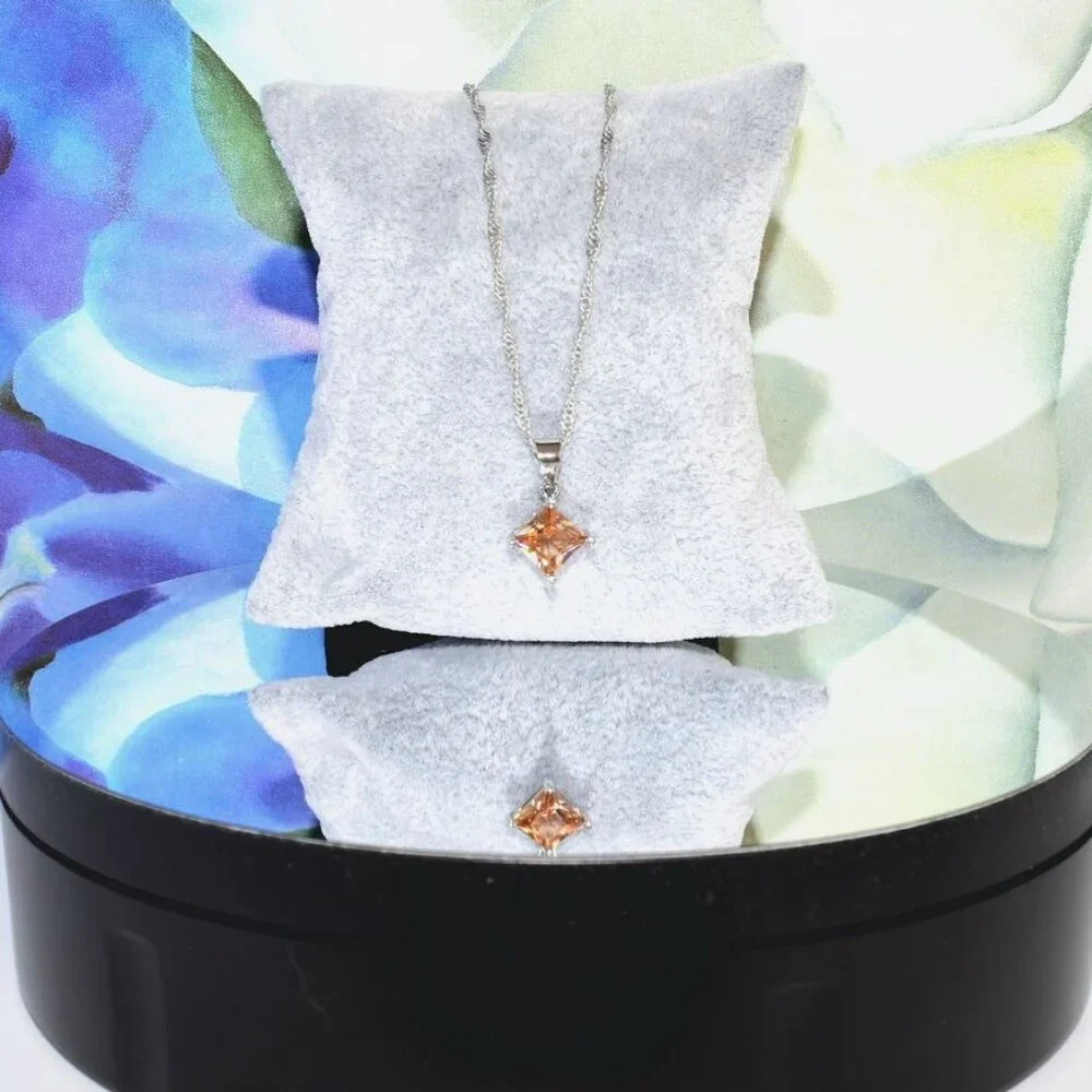 Mia Sincerity Simulated Ceylon Topaz 925 Sterling Silver Necklace Gift Boxed